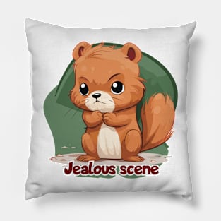 Jealous scene Pillow