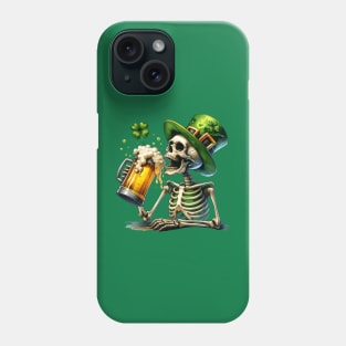 St. Patrick's Skeleton Toasting Beer Phone Case