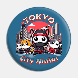 Tokyo City Ninja Cats Pin