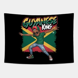 Guyanese King dabbing Guyana Flag Pride for Kids Tapestry