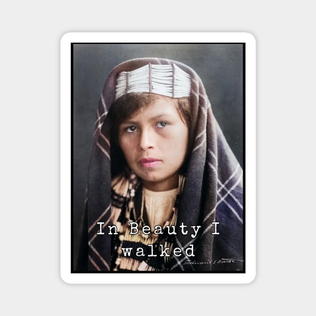 Edward Curtis In Beauty I Walked Photo Collection Magnet by Art2Wear