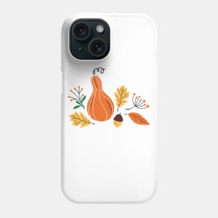 Fall print with hand drawn botanical elements Phone Case