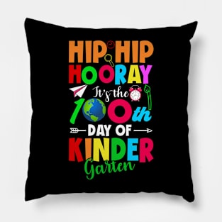 Hip Hip Horray 100th Day Of Kindergarten 100 Days Smarter Teacher Pillow