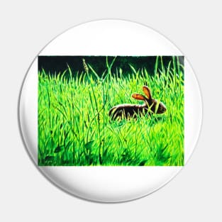 Rabbit in the Grass Pin