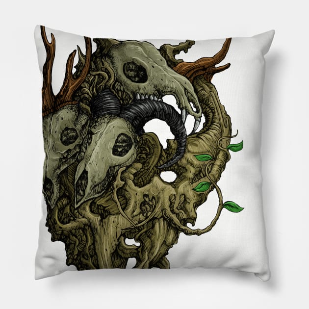 skull deer Pillow by kating