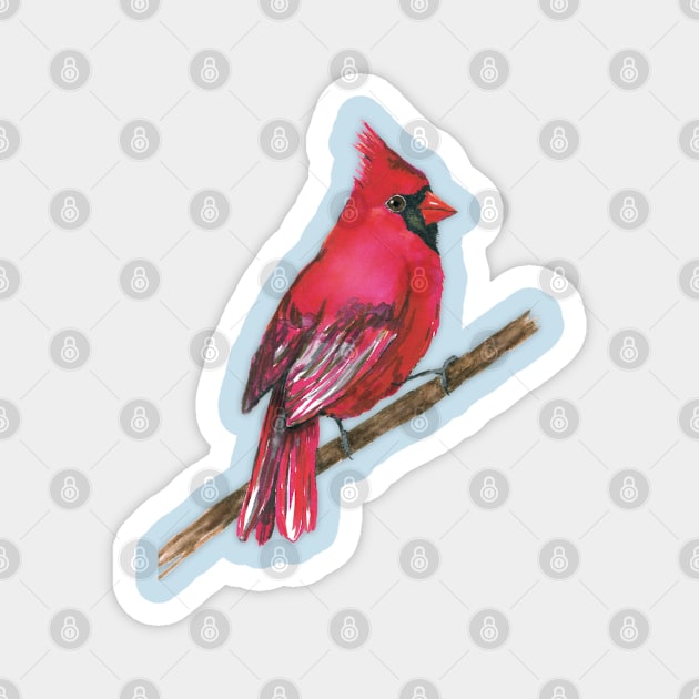 A Northern cardinal watercolor Magnet by Bwiselizzy