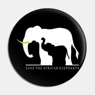 Save the African Elephants (Black) Pin