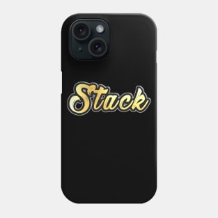 Shiny black and gold STACK word design ver.2 Phone Case