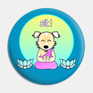 Sit. Good boy. Good girl. Pin