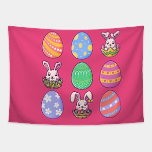 Easter Eggs, Cute Bunnies Tapestry