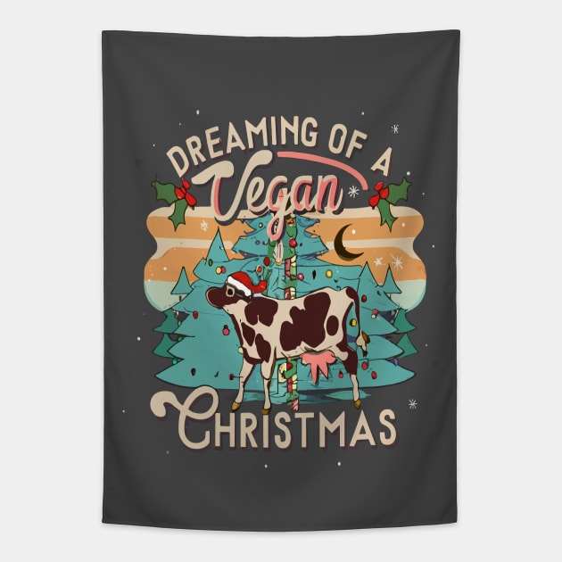 I'm Dreaming of a Vegan Christmas Funny Men Women Tapestry by rhazi mode plagget