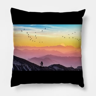 Beautiful Sunrise Mountain Hiking Pillow