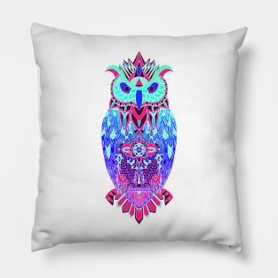 owl in wisdom mandala pattern ecopop art Pillow