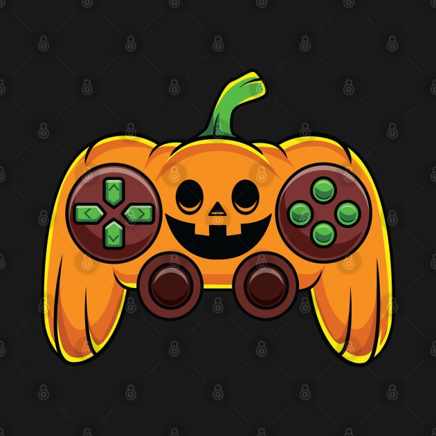 Video Game Controller Pumpkin Halloween Gamer by HCMGift