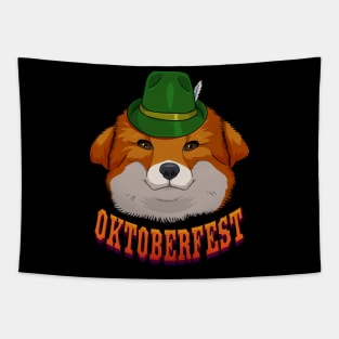 Red Fox German Oktoberfest Tapestry