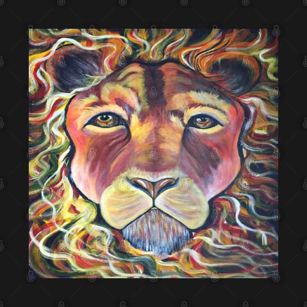 Original Abstract Leo Lion Art Vibrant Colors Beautiful Canvas Prints & Home Decor Gifts by tamdevo1