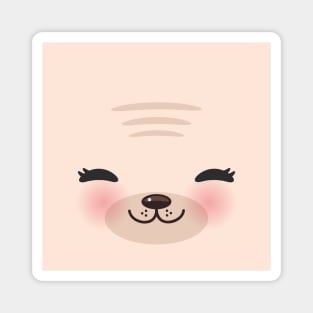 Kawaii funny muzzle with pink cheeks Magnet