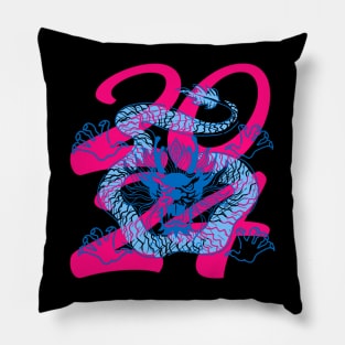 chinese new year 2024 - blue x pink Pillow