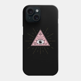 All Seeing eye - Pink with Grey eye Phone Case