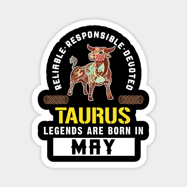 Zodiac Taurus: Born In May Magnet by POD Anytime