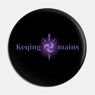 Keqing mains or コクセイメイン (Kokusei main) fan art for who mains Keqing with electro cat sword icon in electro purple english gift set 2 Pin