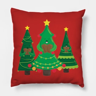 Caroling Christmas Trees Pillow