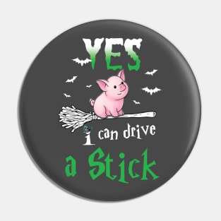 Cute Pig Witch Design. Pin