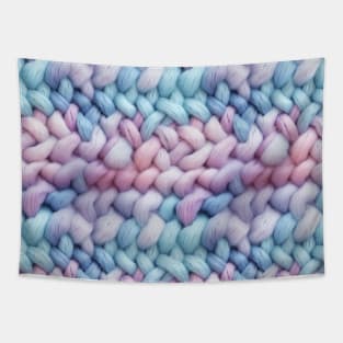 Pastel Knit Waves Tapestry