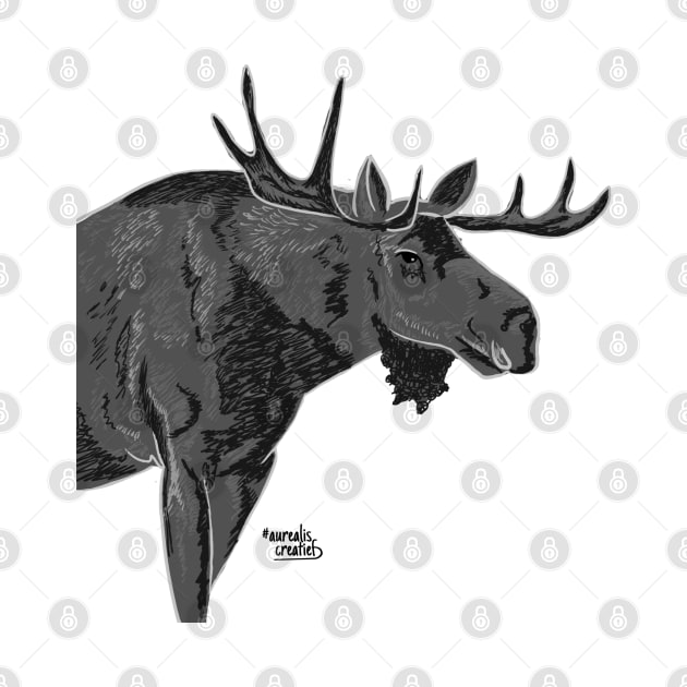 Moose - Scandinavian design: elk - elg by Aurealis