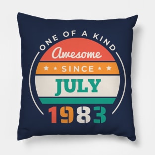 Retro Awesome Since July 1983 Birthday Vintage Bday 1983 Pillow