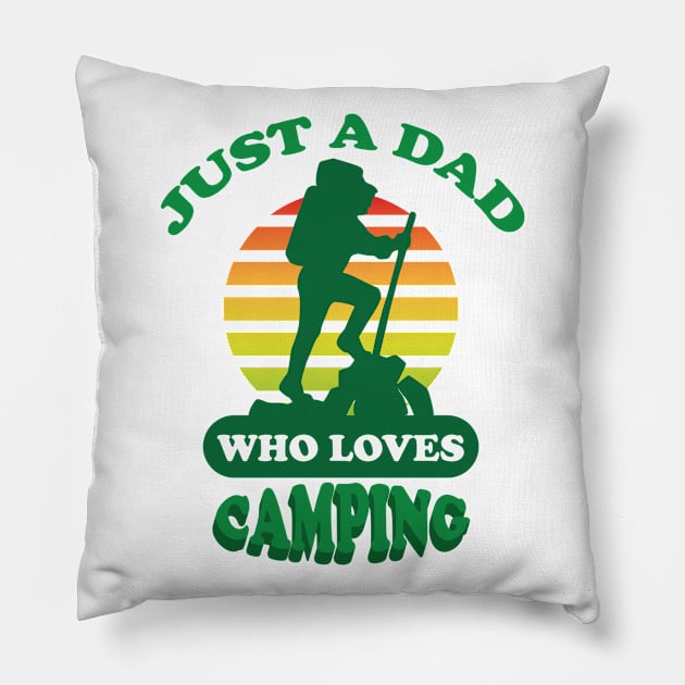 just a dad who loves camping Pillow by NekroSketcher