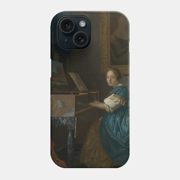 Lady Seated at a Virginal by Jan Vermeer Phone Case by Classic Art Stall