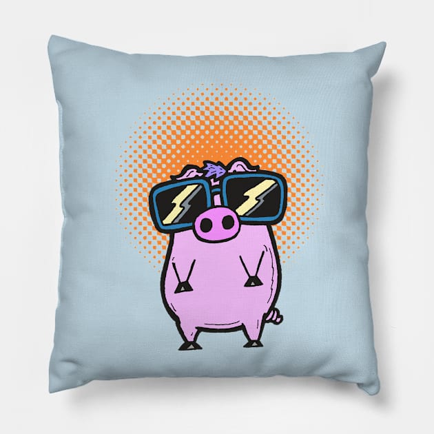 Mudge - Cash Grab Pigs Pillow by calavara