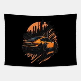 Porsche 911 Vintage Car Tapestry