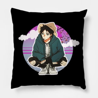 sad anime boy Pillow