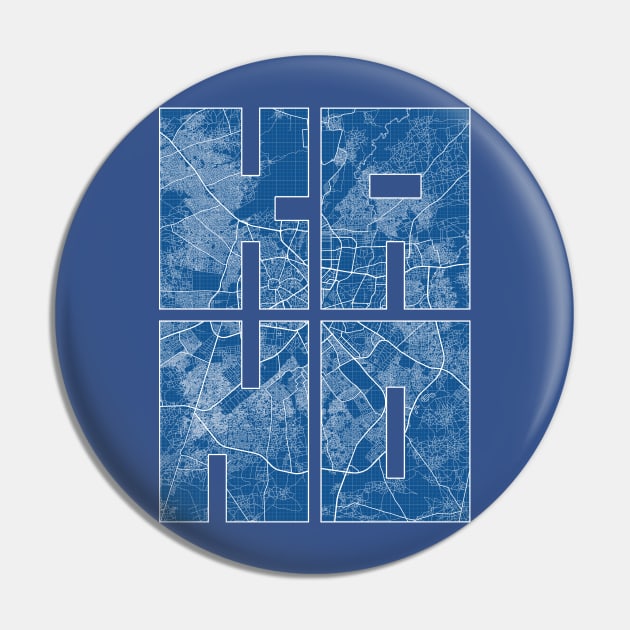 Kano, Nigeria City Map Typography - Blueprint Pin by deMAP Studio