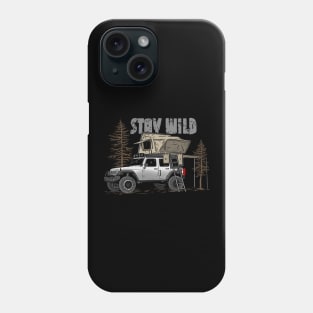 Stay Wild Jeep Camp - Adventure white Jeep Camp Stay Wild for Outdoor Jeep enthusiasts Phone Case