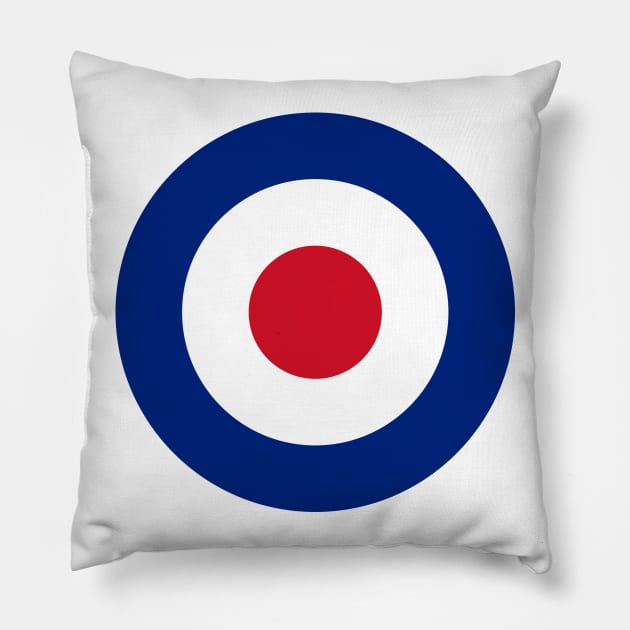 BRITISH MOD ROUNDEL RAF SHIRT DESIGN LOGO! Pillow by FrenkMelk