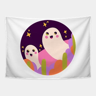 Cute halloween ghosty colorful spooky design Tapestry