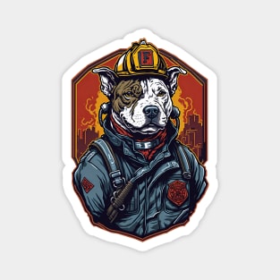 The Great Pittie Amstaff Firefighter Magnet
