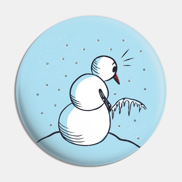 Funny peeing snowman Pin by LR_Collections