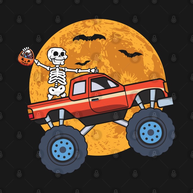 halloween skeleton monster truck by MZeeDesigns