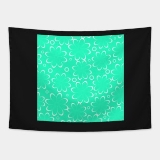 Flowers in mint Tapestry