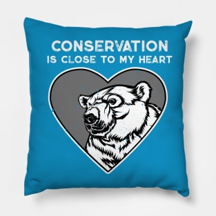 Polar Bear Conservation Heart Pillow