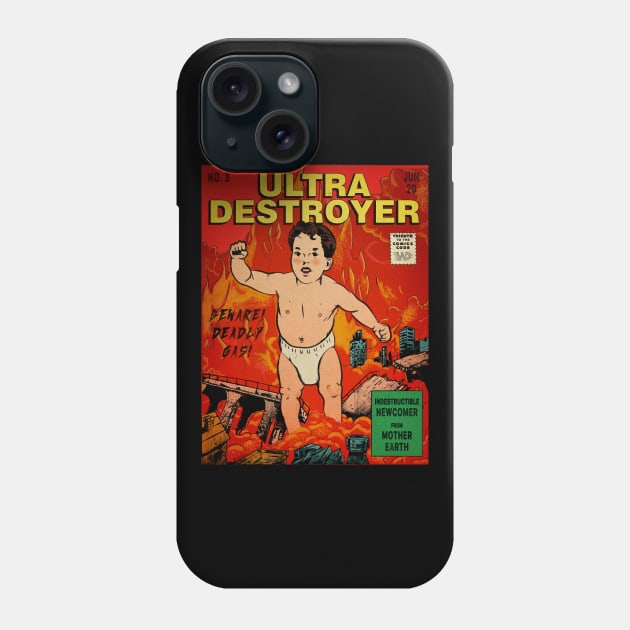 Ultra-Destroyer Retro Baby Child Phone Case by W.Pyzel