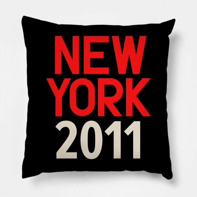 Iconic New York Birth Year Series: Timeless Typography - New York 2011 Pillow by Boogosh