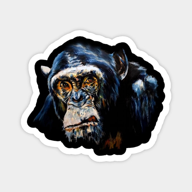 Chimpanzee Magnet by garymcmullanart