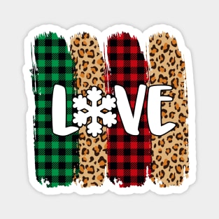 Love Christmas plaid Magnet