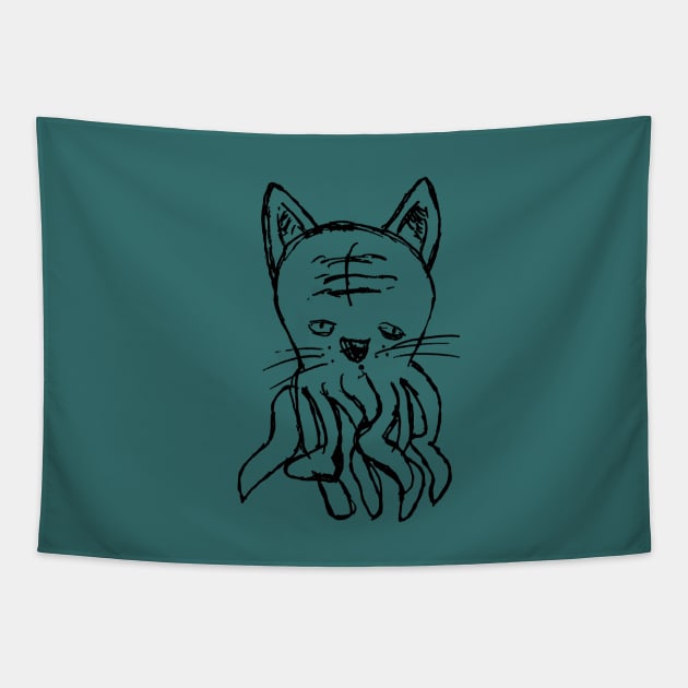 Cathulu Original Drawing Tapestry by Masheen