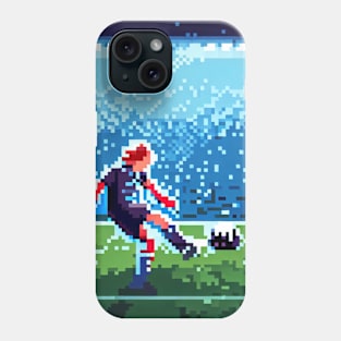 A person playing soccer in a stadium, pixel art Phone Case